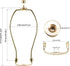 8 Inch Brass Lamp Harp Holder Kits with Finials, Light Duty Set of 2 DIY Lighting Accessories for Horn Frame Lampshade