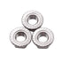 100-Pack M5-0.8mm Stainless Steel Serrated Flange Hex Nuts, SAE Flange Collar, Bright Finish, Anti-Rust Industrial
