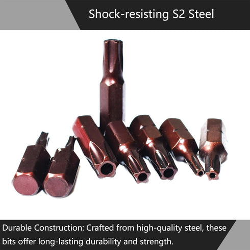 SKZIRI 8-Piece 5 Set, TS8-TS40, 1-inch Point Torx Security Screwdriver Bit Long