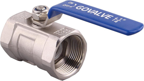 1PC Ball Valve Stainless Steel, 1 1/4" NPT Female Standard Port, 1-Piece Type for Water, Oil, and Gas