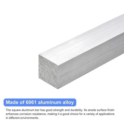 uxcell Square Aluminum Flat Bar, 5/16" Thick, 0.3" Width, 10" Length, 6061 Aluminum Flat Plate for Industrial Building