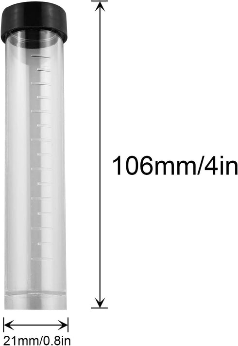 JCBIZ 14pcs 20ml Screw Mouth Flat Bottom Test Tube, Clear Rigid Plastic Containers for Liquid and Beads