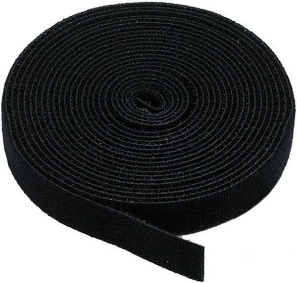 Monoprice Hook and Loop Fastening Tape - 3-Pack, 0.75 Inch, Black, 5 Yard Per Roll