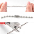 2pcs Silver Ceiling Fan Pull Chain, Rustproof Beaded Extension Chains for Light Bulb, 3.3 Feet Metal Accessories