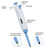 10-100µL Single Channel Pipette, Adjustable Variable Volume Micropipette High Precision Pipettor Lab Micro Pipettes for Laboratory