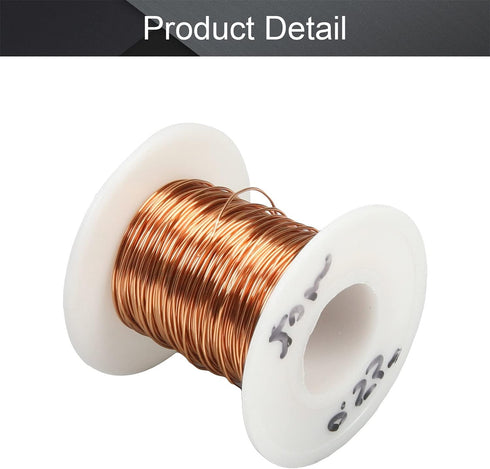 Fielect 0.55mm Inner Dia Magnet Wire Enameled Copper Wire Winding Coil 65.6Ft Length for Motors