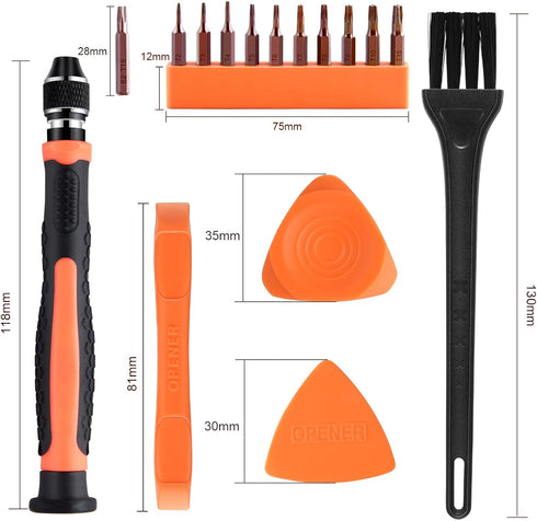 NEBURORA 10 in 1 Torx Screwdriver Set with T2-T15 Interchangeable Magnetic Torx Bits & Opening Tool for Electronics