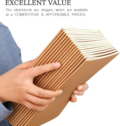Bulk A5 Journal Notebook, Kraft Cover, 80 Pages Lined Paper for School Supplies, 10 Pack