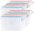 M&G 20 Pack A4 Mesh Zipper Pouch Bags, Waterproof Document Storage with Label Pocket, Macaroon Colors