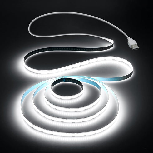 Aclorol USB Led Light Strip COB Led Strip Lights 5V Daylight Cold