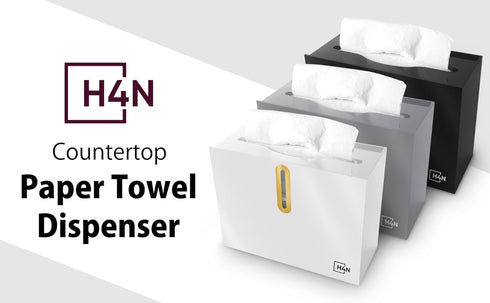 H4N Countertop, Commercial Multifold Hand Paper Towel Dispenser Compact Design, Single Sheet Dispensing for Home