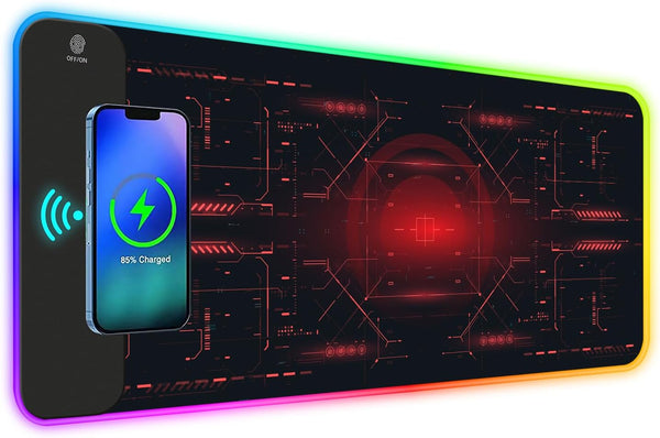 ToLuLu RGB Gaming Wireless Charging Mouse Pad, 10 Light Modes LED Mouse Pad, Extended Large Desk Mat for Gaming