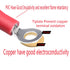 ESUPPORT 100Pcs Red 1/4" Copper Ring Insulated Terminal Connectors, 16-22 Ga Crimp Wire Electrical Cable Kit