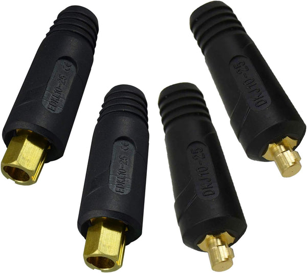 RIVERWELD TIG Welding Cable Panel Connector-plug DKJ10-25 & EDKL10-25, 200Amp Dinse Quick Fitting 4pcs