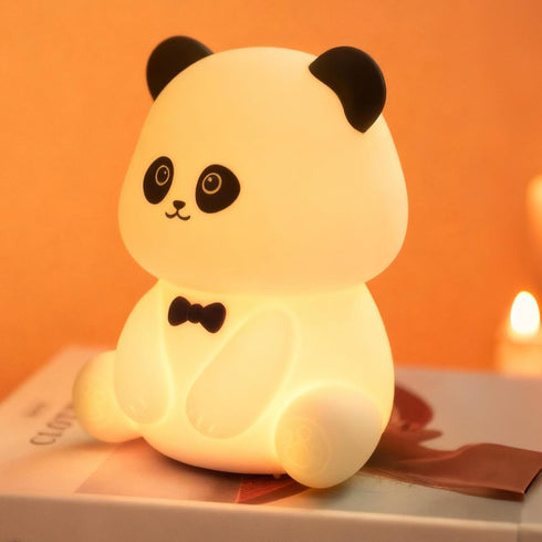 Myzztek Panda Lamp for Kids Room, Pat Control Panda Light for Breastfeeding, Silicone Night Light Nursery Bedside Lamp