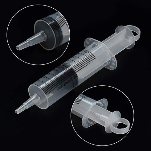 5 Pack 100ml Syringes with Tip Adapters, Large Garden Syringe for Labs