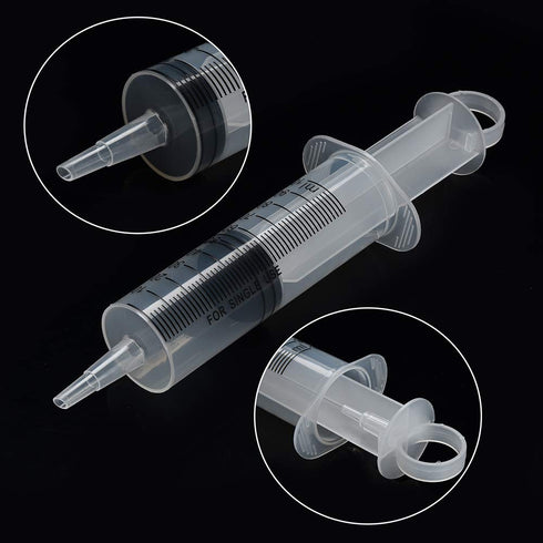 4 Pack 100ml Large Plastic Syringes for Scientific Labs, Nutrient Measuring and Watering