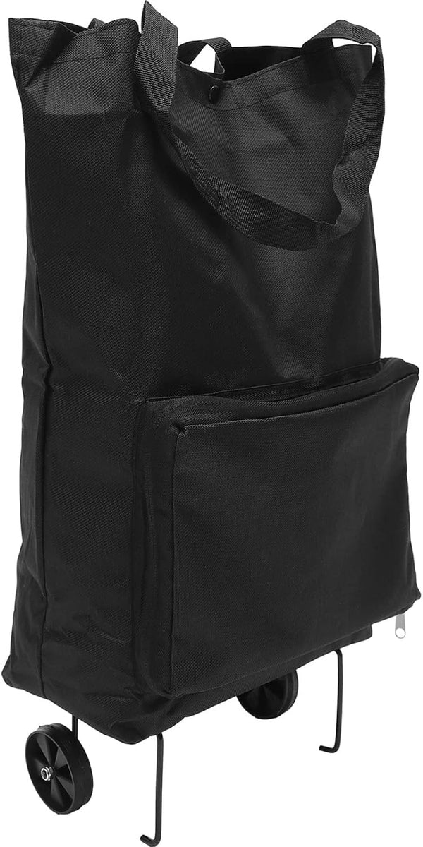 HOMSFOU Folding Grocery Cart with Wheels Portable Collapsible Shopping Trolley Bag Lightweight
