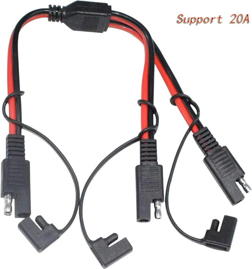 BERLAT 14AWG 1 2 12inch/30cm SAE DC Power Automotive Connector Cable Y Splitter to SAE Extension Cable, Fit