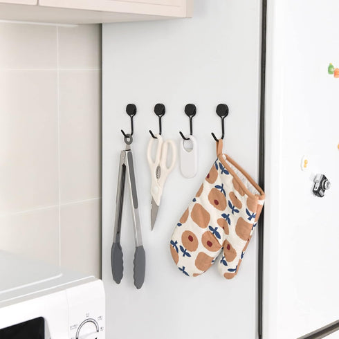 Magnetic Hooks, 8 Pack Strong Magnet Hooks for Home Kitchen, Garage Key Holder, Cruise Refrigerator Grill (Black,