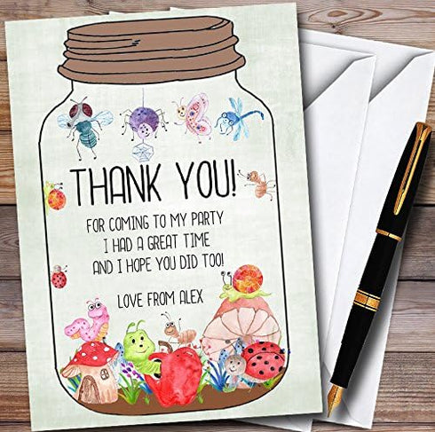 The Card Zoo Bugs in a Jar Personalized Party Thank You Cards