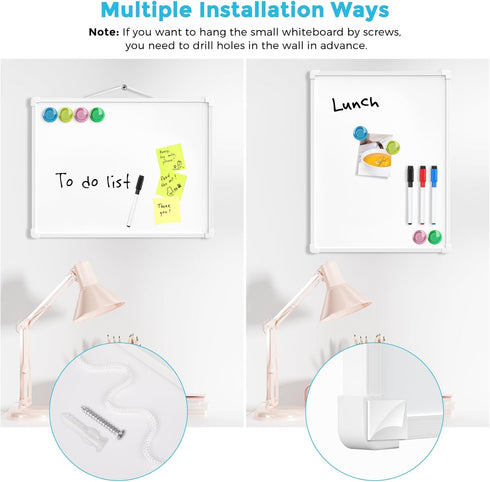 MaxGear Double-Sided Dry Erase Board for Wall, 16"x12" Hanging Whiteboard with 3 Markers & 4 Magnets