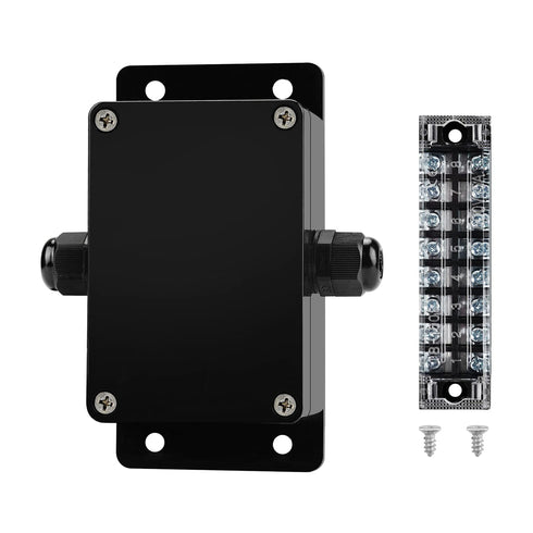 ABS IP67 Waterproof Dustproof Electrical Junction Box, with 15A 600V Barrier Terminal Cable Connector, 3.93 * 2.67 *