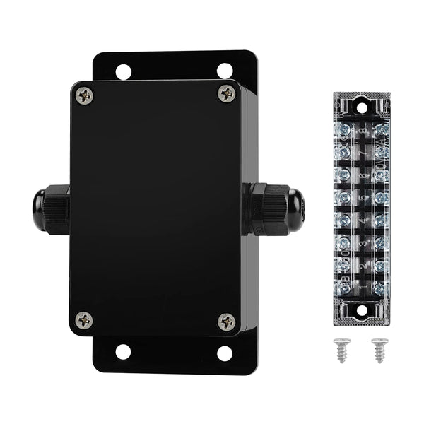 ABS IP67 Waterproof Dustproof Electrical Junction Box, with 15A 600V Barrier Terminal Cable Connector, 3.93 * 2.67 *