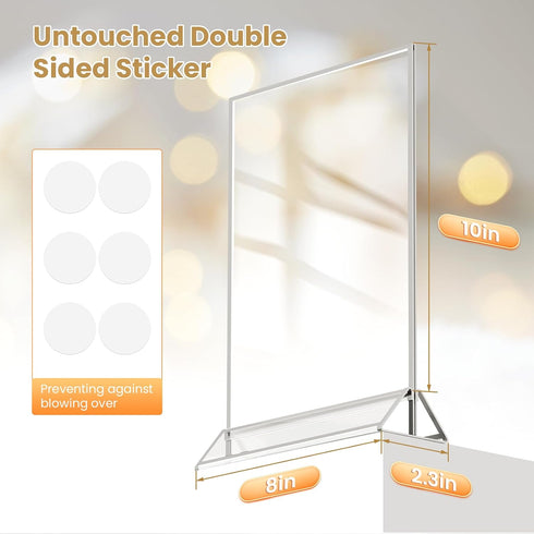 8.5X11 Removable-3 Pack Sliver Frames Double-Sided Acrylic Sign Holder Sliver Picture Frames Flyer Holder for Menu