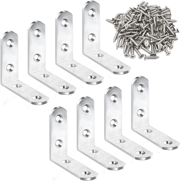8 Pack L Bracket Corner Braces 2 Inch Stainless Steel Heavy Duty