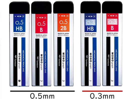 Tombow ECG-320 Monograph MG Mechanical Pencil Lead, 0.5 B, 3 Pieces