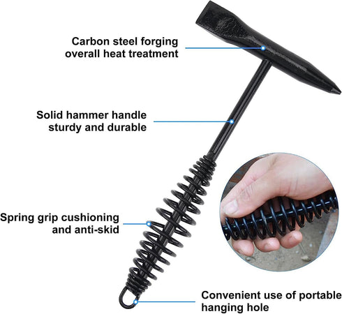 Welding Chipping Hammer with Coil Spring Handle for Cleaning Slag and Welding Residue