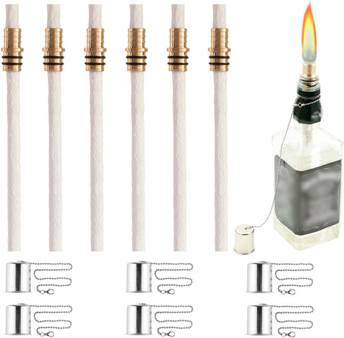 6PCS Wine Bottle Torch Wicks, Torch Light,Outdoor Torches,Table Torch,Citronella Torch,Garden Torch,Patio Torches,Citronella