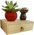 Natural Wooden Storage Box with Drawers, Desk Organizer for Jewelry, Tabletop Storage Organization Box with Metal Handle