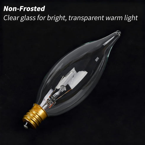 12-Pack Bulbs 60W 2700K, 650 Bulb CA10 E12 Dimmable COLWATT Candelabra Light Warm White Lumen Candle Chandelier
