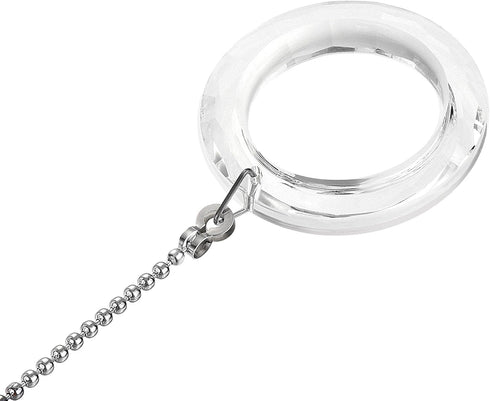 20 Inch 50mm uxcell Ceiling Fan Pull Chain, Nickel Finish Chain Ornament Extension, Clear Crystal Circle Pendant