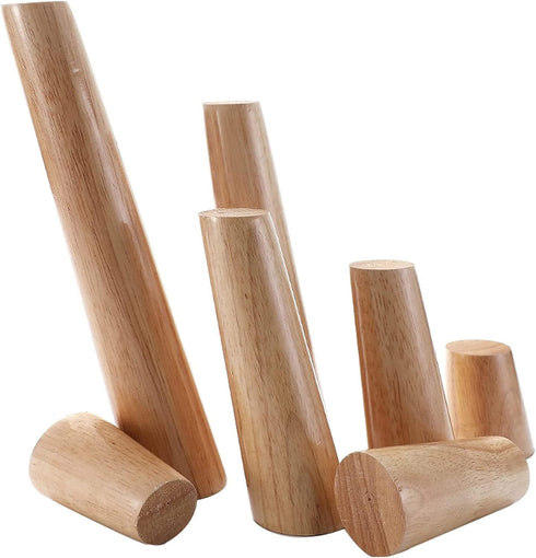 Tophacker 8cm/3.1i Solid Wood Round Furniture Legs, Replacement Sofa Feet, Wooden Cabinet Legs, Table Legs, for TV