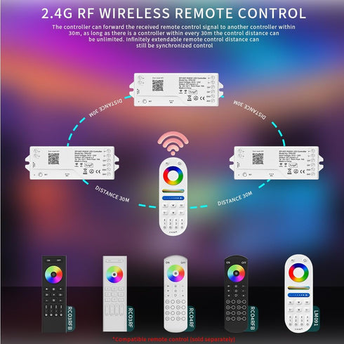 DR04W 3PIN 2.4GHz WR01RF RC03RFB WS2812B WS2811) RGBW SPI SMD COB Addressable LED Strip Tuya WiFi Controller, Support