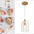 KSANA Gold Pendant Light, Modern Pendant Lighting Fixture with Seeded Glass Shade for Kitchen Island, Dining Room