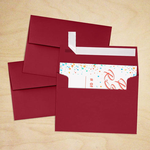 LUXPaper 4Bar A1 Invitation Envelopes, Peel & Press, 50 Qty, Garnet Red, 80lb. Text