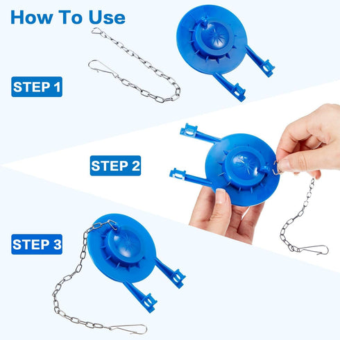 Toilet Chain Replacement Kit: 3Pcs 9.5 Stainless Steel Toilet Flapper Handle Chain with Hook Ring, Silver