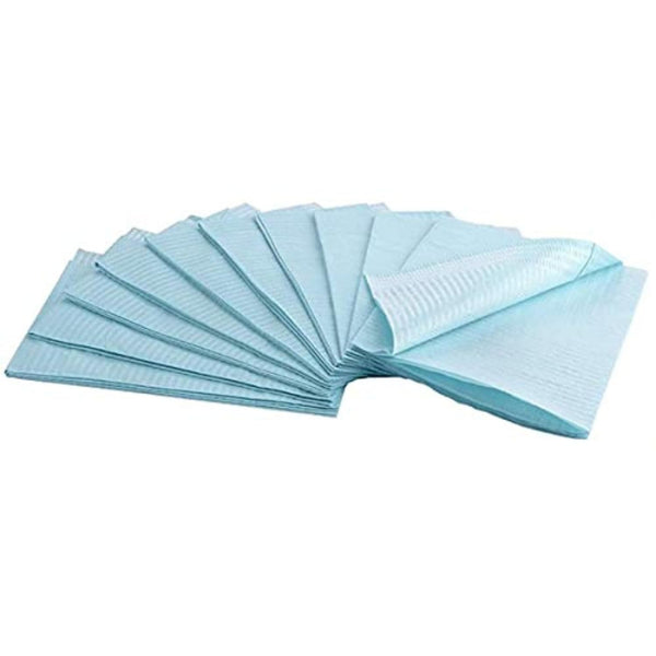 SurgiMac Blue Patient Bibs Waterproof Medical Bibs Disposable Dental Bibs Plain Rectangle