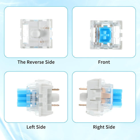 Zyghjort 30 3 Mechanical Keyboard Switches, Pcs Pin Blue Keyboard Clicker Replacement Pre-Lubricated Clicky Key