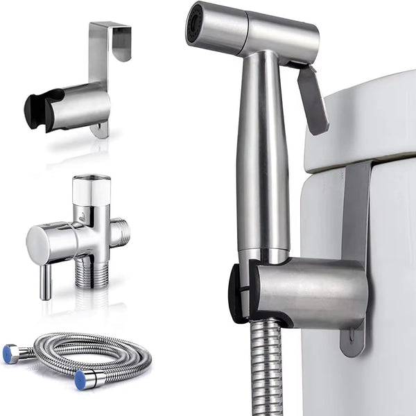 Handheld Toilet Bidet Sprayer Adjustable Water Pressure Stainless Steel Bidet Attachment for