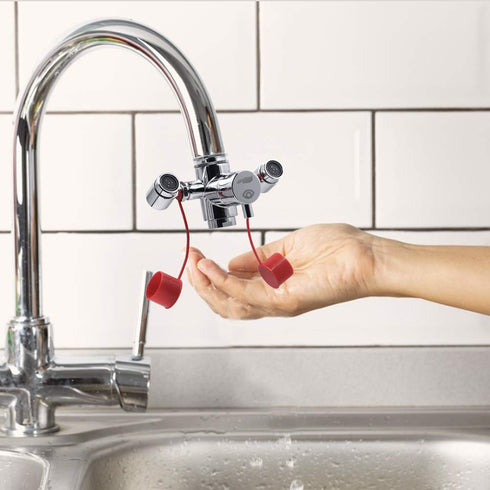 Faucet Mounted Eyewash Station with Cover - Emergency Eye Wash Unit for Lab, Office, Home