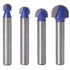 Wolfride 4pcs Core Box Router Bit 1/4 Inch Shank Round Nose Cove
