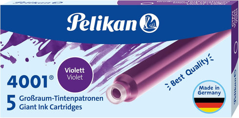 Pelikan 4001 GTP/5 Ink Cartridges for Fountain Pens, Violet, 1.4ml, 5 Pack