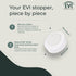 EVI Wall Mounted Doorstop, Natural Silicone with Adhesive or Screw Installation, Stainless Steel, White Rubber