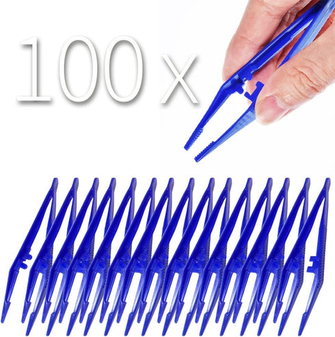 First Aid Tweezers, Disposable Plastic Forceps for Medical, Crafts, Dressing, Gauze, School, Lab, Science