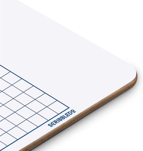SCRIBBLEDO 10 Pack Dry Erase Graph Whiteboard, 11"x14", Double Sided Grid Board for Home School Classroom Use